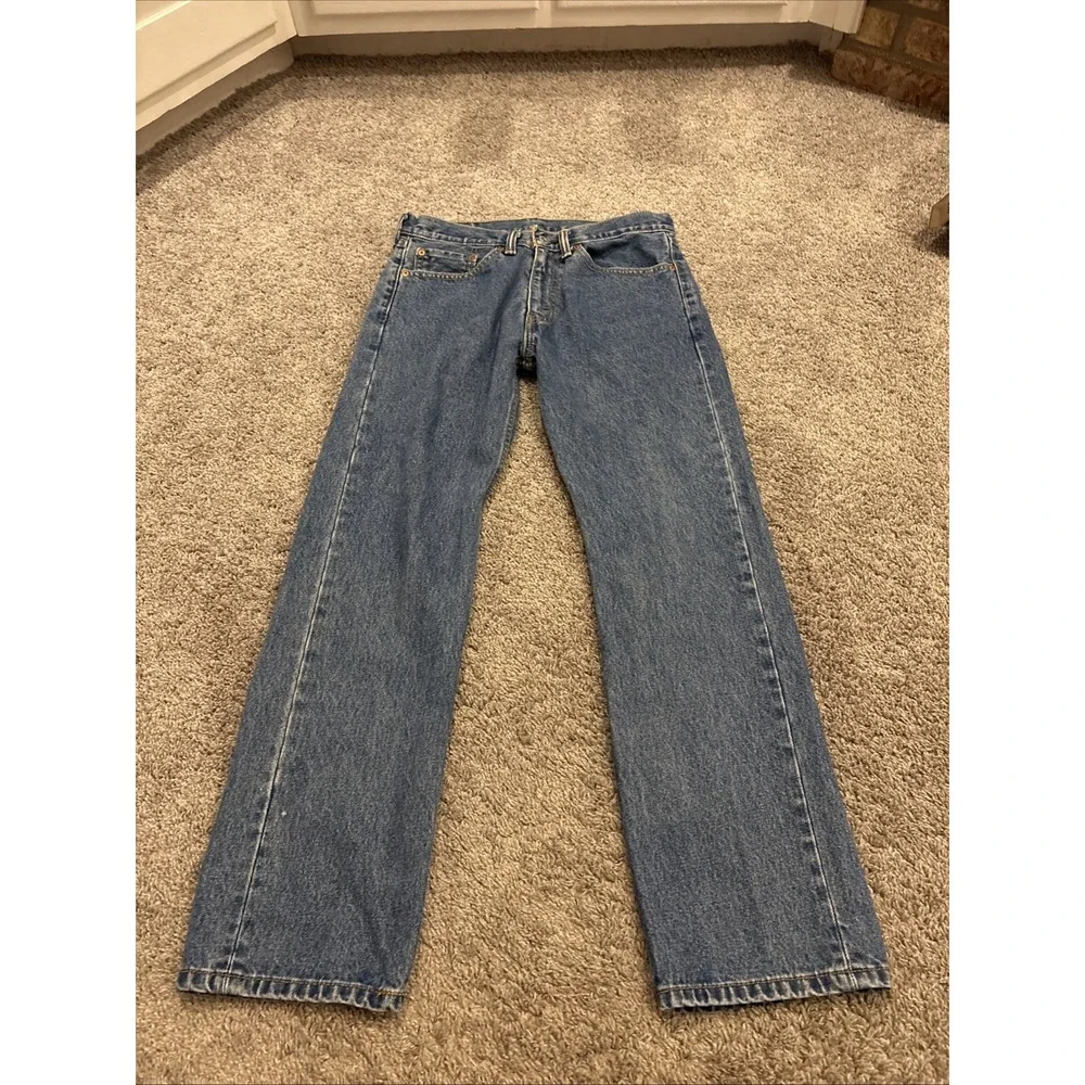 Levis 505 Jeans Mens Size 32x30 Straight Fit Regular Blue 100% Cotton Med Wash